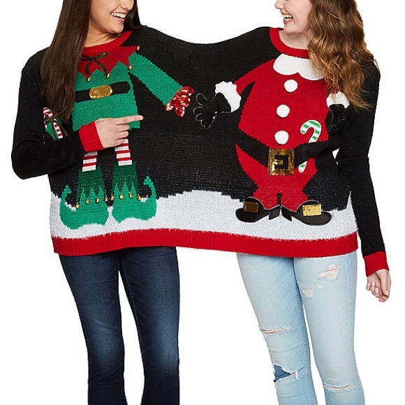 HOLIDAY TIME TWO PERSON UGLY CHRISTMAS SWEATER NWT HOLIDAY TIME TWO PERSON UGLY CHRISTMAS SWEATER NWT